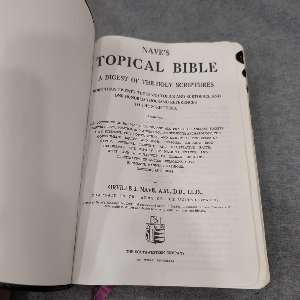 Naves Topical Bible Digest of Holy Scriptures 1962 Southwestern Co Thumb Indexed - Picture 4 of 6